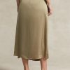 Olive Women’s Ralph Lauren Ruched Tie-detail Satin Skirts