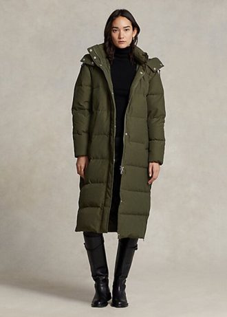 olive women s ralph lauren water repellent long down coats 1 330x461 - Olive Women's Ralph Lauren Water-Repellent Long Down Coats