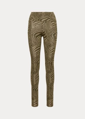 Olive Women’s Ralph Lauren Zebra-Print Stretch Jersey Leggings