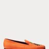 Orange Men’s Ralph Lauren Alonzo Embroidered Linen Dress Shoes