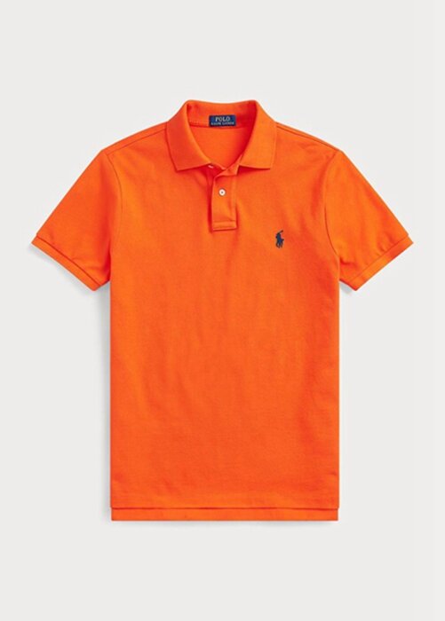 Orange Men’s Ralph Lauren Custom Slim Fit Mesh Polo Shirts Orange Men’s Ralph Lauren Custom Slim Fit Mesh Polo Shirts