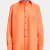 Orange Women’s Ralph Lauren Adrien Linen Shirts Orange Women’s Ralph Lauren Adrien Linen Shirts