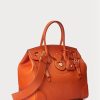 Orange Women’s Ralph Lauren Calfskin Soft Ricky 33  Handbag