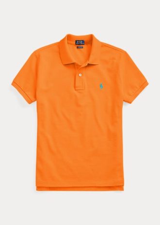 Orange Women’s Ralph Lauren Classic Fit Mesh Polo Shirts