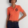 Orange Women’s Ralph Lauren Jersey Polo Shirts Orange Women’s Ralph Lauren Jersey Polo Shirts