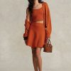Orange Women’s Ralph Lauren Merino Wool-Blend Flared Skirts