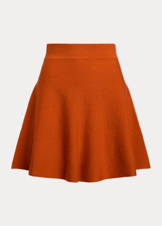 Orange Women’s Ralph Lauren Merino Wool-Blend Flared Skirts