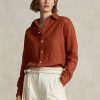 Orange Women’s Ralph Lauren Relaxed Fit Linen Shirts