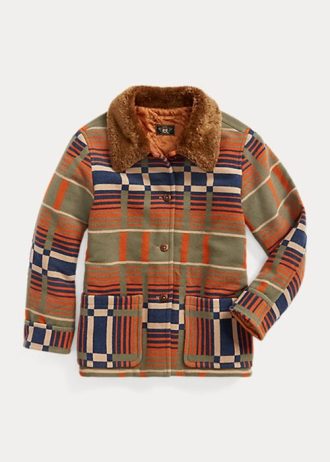 Orange Women’s Ralph Lauren Shearling-Collar Jacquard Jackets