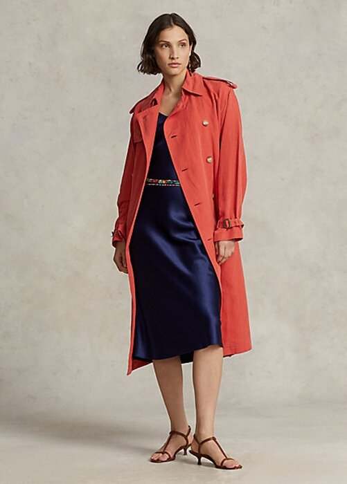 Orange Women’s Ralph Lauren Silk-Blend Coats Orange Women’s Ralph Lauren Silk-Blend Coats