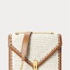 Parchment Cream Women’s Ralph Lauren Polo ID Crochet Envelope Chain Crossbody Bags