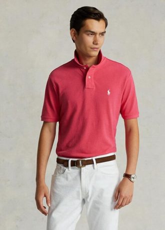 Pink Men’s Ralph Lauren Custom Slim Fit Mesh Polo Shirts