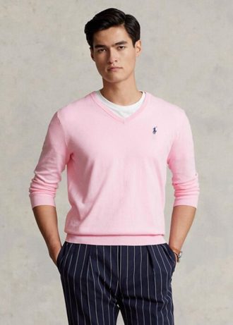 Pink Men’s Ralph Lauren Slim Fit Textured Cotton Jumper Sweaters Pink Men’s Ralph Lauren Slim Fit Textured Cotton Jumper Sweaters