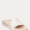 Pink Women’s Ralph Lauren Audrina Logo Faux-Leather Slippers