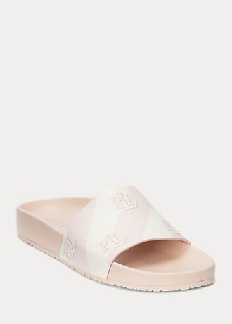 Pink Women’s Ralph Lauren Audrina Logo Faux-Leather Sandals