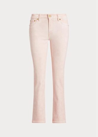 Pink Women’s Ralph Lauren Coated Mid-Rise Straight Ankle Jeans