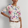 Pink Women’s Ralph Lauren Floral Stretch Cotton  T Shirts