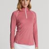 Pink Women’s Ralph Lauren Jersey Quarter-zip Pullover Sweatshirts