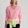 Pink Women’s Ralph Lauren Jersey V-Neck Pullover Sweatshirts