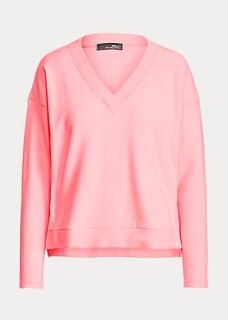 Pink Women’s Ralph Lauren Jersey V-Neck Pullover Sweatshirts