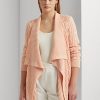 Pink Women’s Ralph Lauren Linen-Cotton Cable-Knit Cardigan Sweaters Pink Women’s Ralph Lauren Linen-Cotton Cable-Knit Cardigan Sweaters