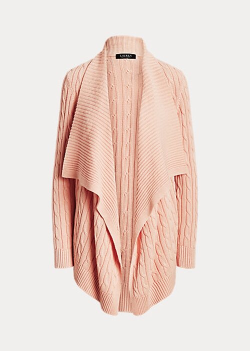 Pink Women’s Ralph Lauren Linen-Cotton Cable-Knit Cardigan Sweaters Pink Women’s Ralph Lauren Linen-Cotton Cable-Knit Cardigan Sweaters