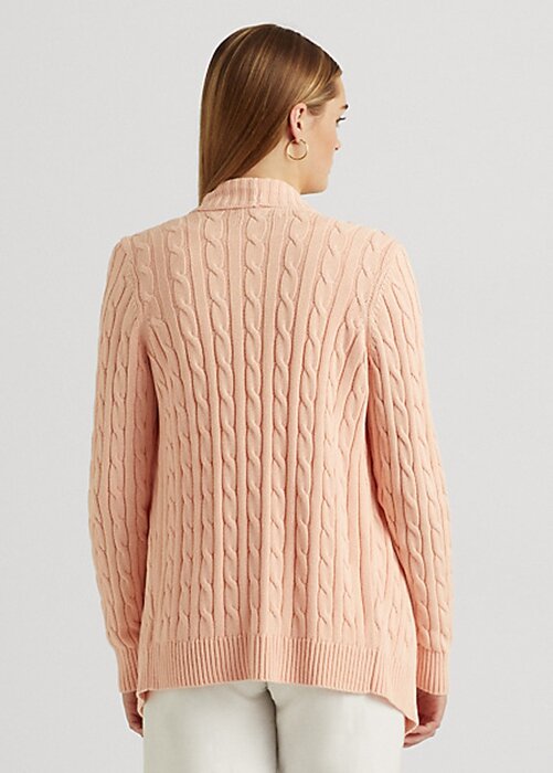 Pink Women’s Ralph Lauren Linen-Cotton Cable-Knit Cardigan Sweaters Pink Women’s Ralph Lauren Linen-Cotton Cable-Knit Cardigan Sweaters