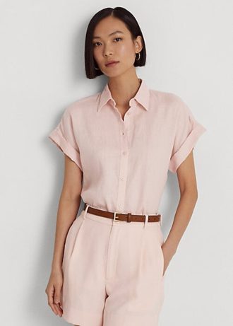 Pink Women’s Ralph Lauren Linen Dolman-Sleeve Shirts