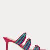 Pink Women’s Ralph Lauren Lorraine Striped Nappa Leather Sandals