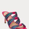 Pink Women’s Ralph Lauren Lorraine Striped Nappa Leather Sandals