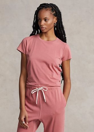 Pink Women’s Ralph Lauren Organic Cotton Crewneck T Shirts Pink Women’s Ralph Lauren Organic Cotton Crewneck T Shirts