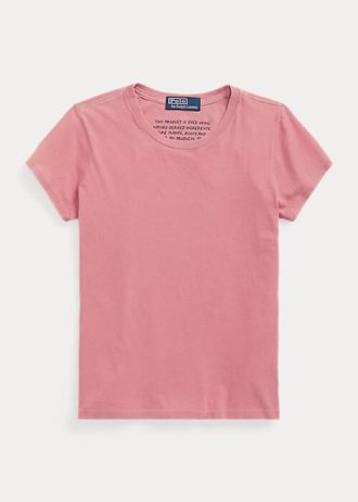 Pink Women’s Ralph Lauren Organic Cotton Crewneck T Shirts Pink Women’s Ralph Lauren Organic Cotton Crewneck T Shirts
