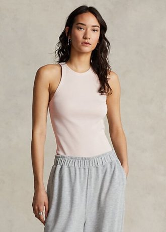 Pink Women’s Ralph Lauren Ribbed Cotton Tank Tops