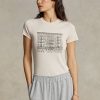 Pink Women’s Ralph Lauren Slim Graphic Ribbed Cotton T Shirts