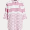 Pink Women’s Ralph Lauren Striped Oversize Linen Shirts Pink Women’s Ralph Lauren Striped Oversize Linen Shirts