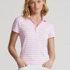 Pink Women’s Ralph Lauren Tailored Fit Jersey Polo Shirts Pink Women’s Ralph Lauren Tailored Fit Jersey Polo Shirts