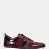 Purple Women’s Ralph Lauren Colten Embossed Leather & Suede Sneakers