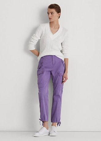 Purple Women’s Ralph Lauren Featherweight Twill Cargo Ankle Pants