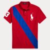 Red Men’s Ralph Lauren Big Pony Mesh Polo Shirts