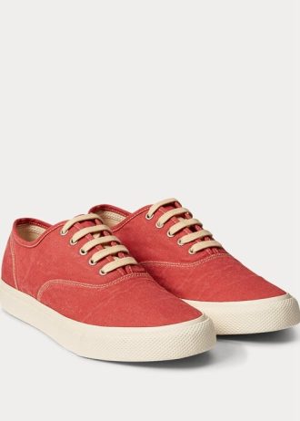 Red Men’s Ralph Lauren Canvas Sneakers Red Men’s Ralph Lauren Canvas Sneakers