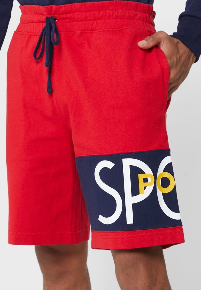 Red Men’s Ralph Lauren Logo Shorts