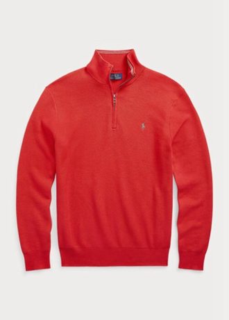 Red Men’s Ralph Lauren Mesh-knit Cotton Quarter-zip Jumper Sweaters Red Men’s Ralph Lauren Mesh-knit Cotton Quarter-zip Jumper Sweaters