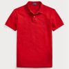 Red Men’s Ralph Lauren Slim Fit Mesh  Polo Shirts