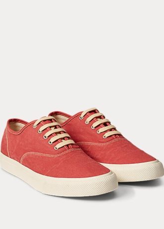 Red Women’s Ralph Lauren Canvas Sneakers