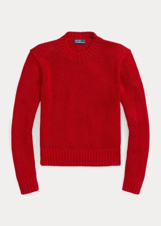 Red Women’s Ralph Lauren Cotton Crewneck Sweaters