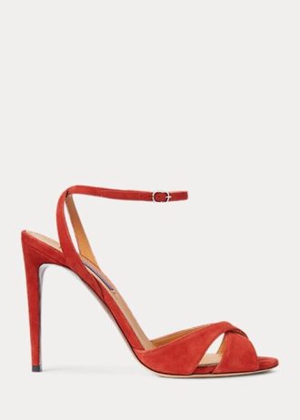 Red Women’s Ralph Lauren Kandice Goat-Suede Heels