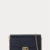 Refined Navy Women’s Ralph Lauren Embossed Leather Medium Adair Crossbody Bags