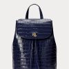 Refined Navy Women’s Ralph Lauren Embossed Leather Medium Winny Backpacks