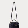 Refined Navy Women’s Ralph Lauren Quilted Leather Medium Farrah Satchel Bags