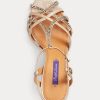 Rose Gold Women’s Ralph Lauren Wells Embellished Suede & Leather Sandals Rose Gold Women’s Ralph Lauren Wells Embellished Suede & Leather Sandals